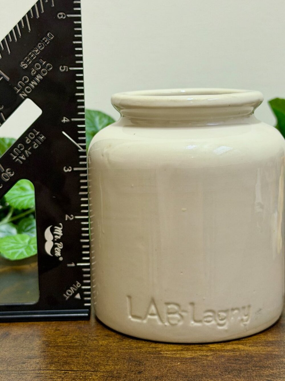 Vintage French Lab Lagny Mustard Stoneware Crock Jar Vase Pottery Mid Century - Picture 10 of 12
